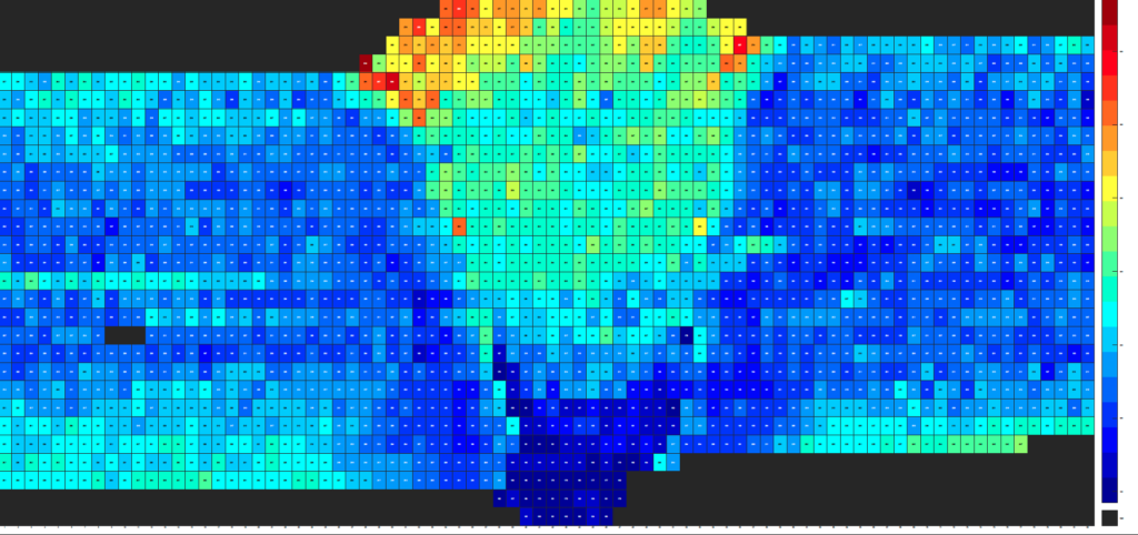 Hardness testing heat map image  